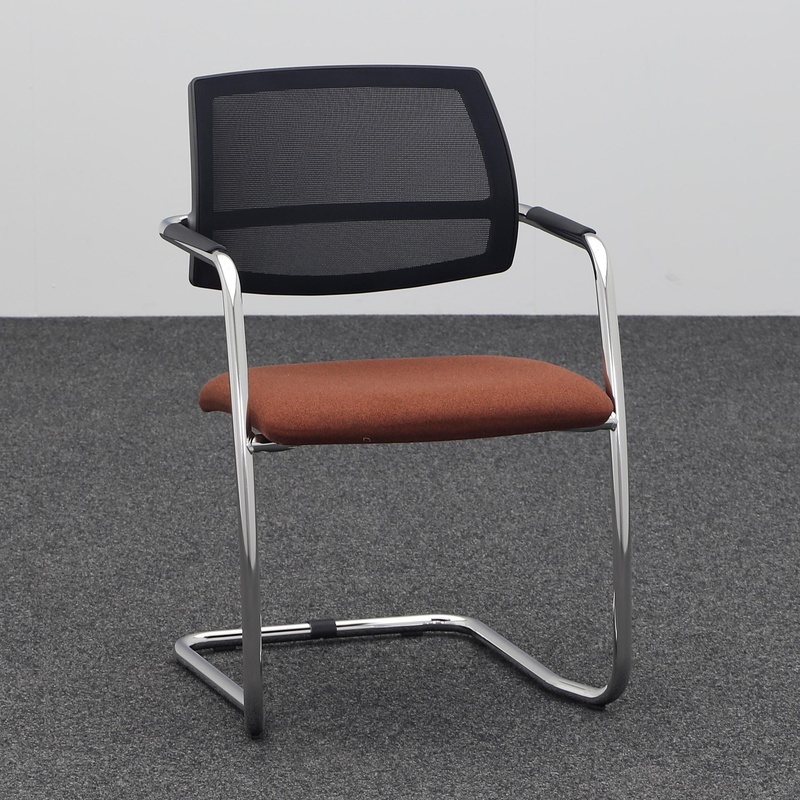Image of Cantilever Bralco ALL Brown with fixed armrests, Free swinging, New - Perfect for visitors and guests
