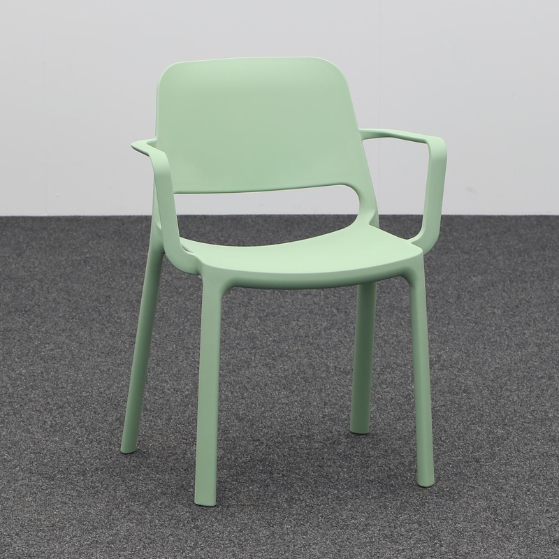 Image of Bistro stacking chairs Bralco LOTUS Green with fixed armrests, New - Perfect for comfortable sitting