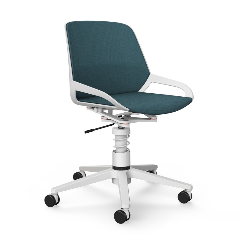 Image of Office swivel chair Aeris Numo Task without armrests, Blue/White, New, Ergonomic chair - ideal for flexible working