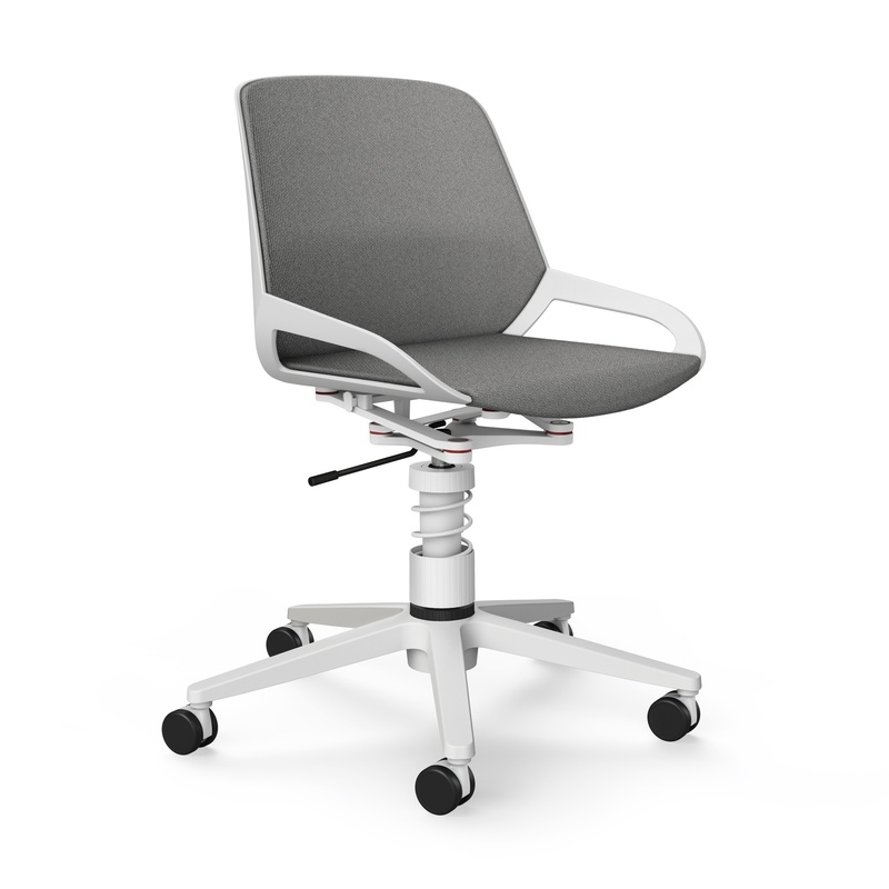 Image of Office swivel chair Aeris Numo Task without armrests, Light grey/White, New, Ergonomic chair - ideal for flexible working