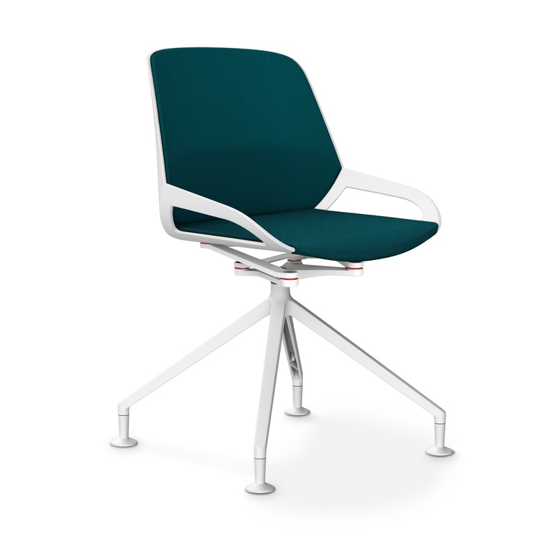 Image of Aeris Numo Comfort conference chair Petrol/White without armrests, New - Perfect for office and reception