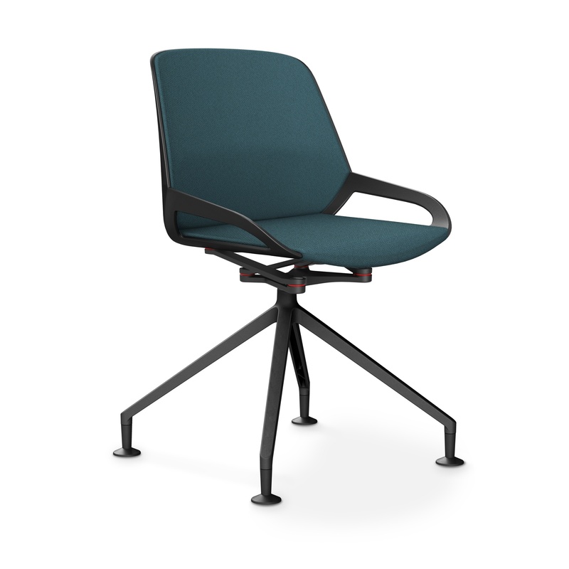 Image of Aeris Numo Comfort conference chair Blue/Black without armrests, New - Perfect for office and reception