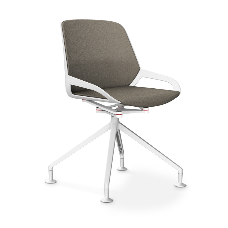 Image of Aeris Numo Comfort conference chair Beige/White without armrests, New - Perfect for office and reception