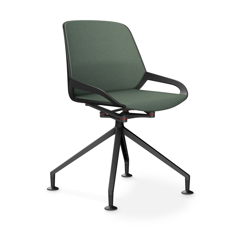 Image of Aeris Numo Comfort conference chair Light green/Black without armrests, New - Perfect for office and reception