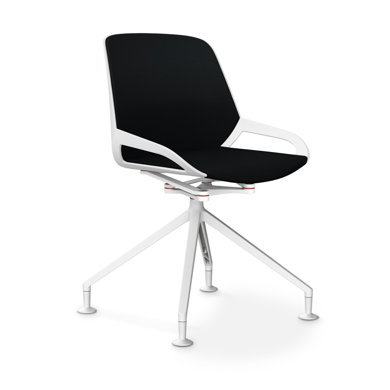 Image of Aeris Numo Comfort conference chair Black/White without armrests, New - Perfect for office and reception