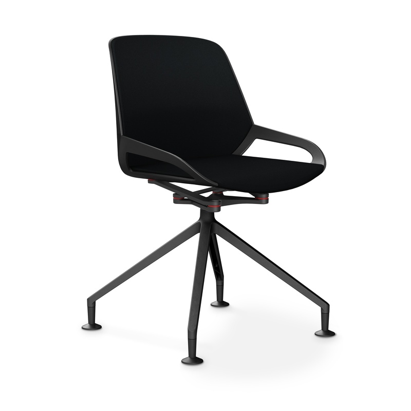 Image of Aeris Numo Comfort conference chair Black/Black without armrests, New - Perfect for office and reception
