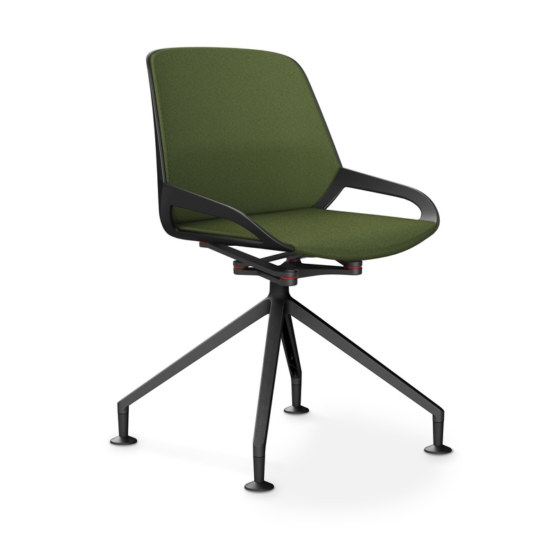 Image of Aeris Numo Comfort conference chair Green/Black without armrests, New - Perfect for office and reception