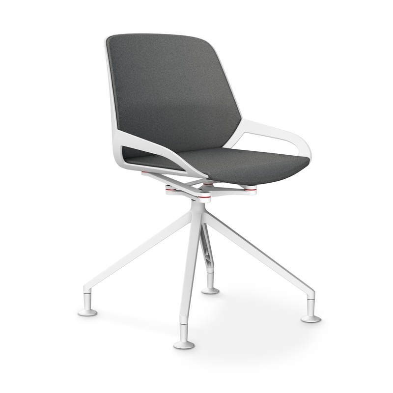 Image of Aeris Numo Comfort conference chair Gray/White without armrests, New - Perfect for office and reception