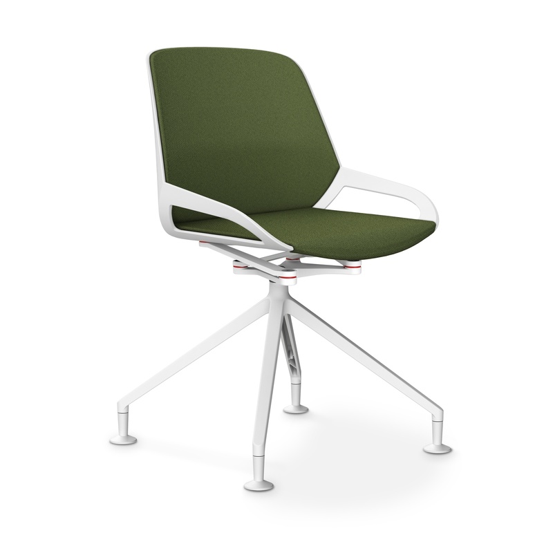 Image of Aeris Numo Comfort conference chair Green/White without armrests, New - Perfect for office and reception