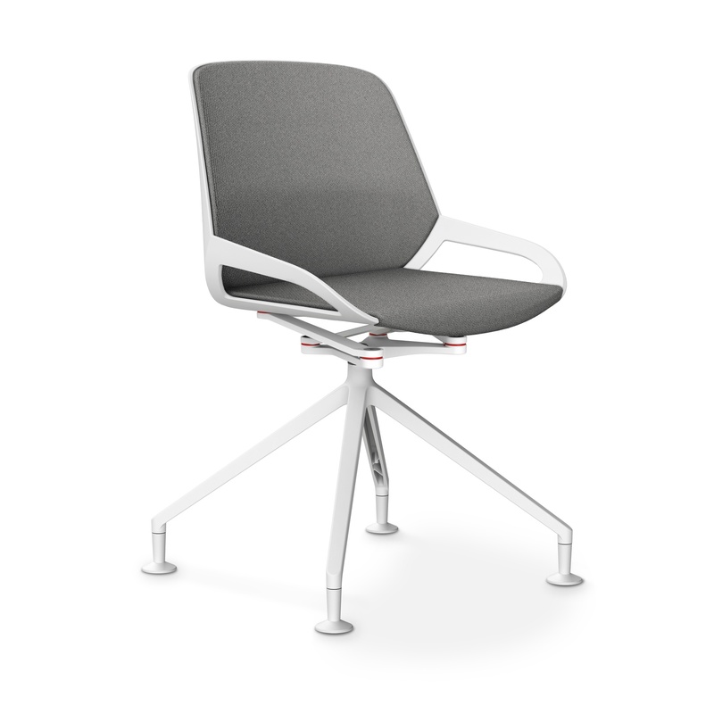 Image of Aeris Numo Comfort conference chair Light grey/White without armrests, New - Perfect for office and reception