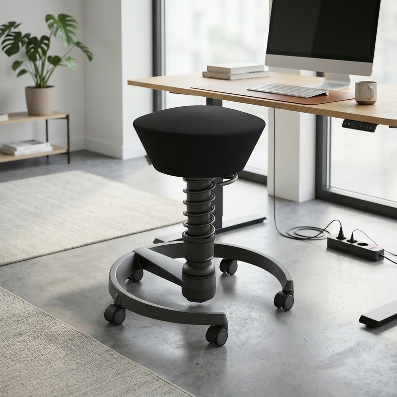 Image of Aeris Swopper office stool Black/Black, New, Dynamic sitting - ideal for healthy sitting