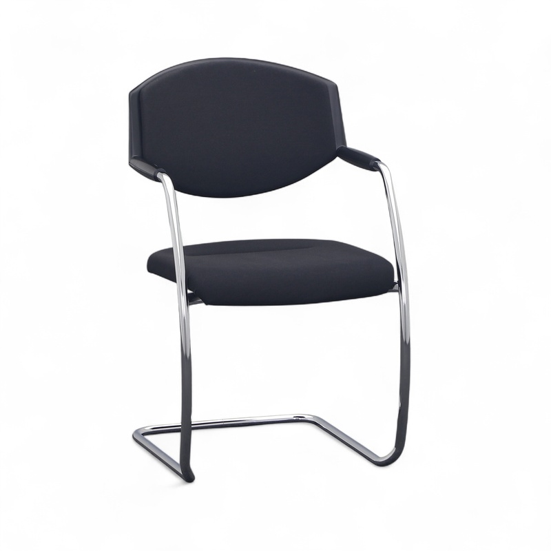 Image of Giroflex 16 cantilever conference chair Anthracite/Chrome-plated with fixed armrests, Free swinging, Normal used - Perfect for visitors and guests