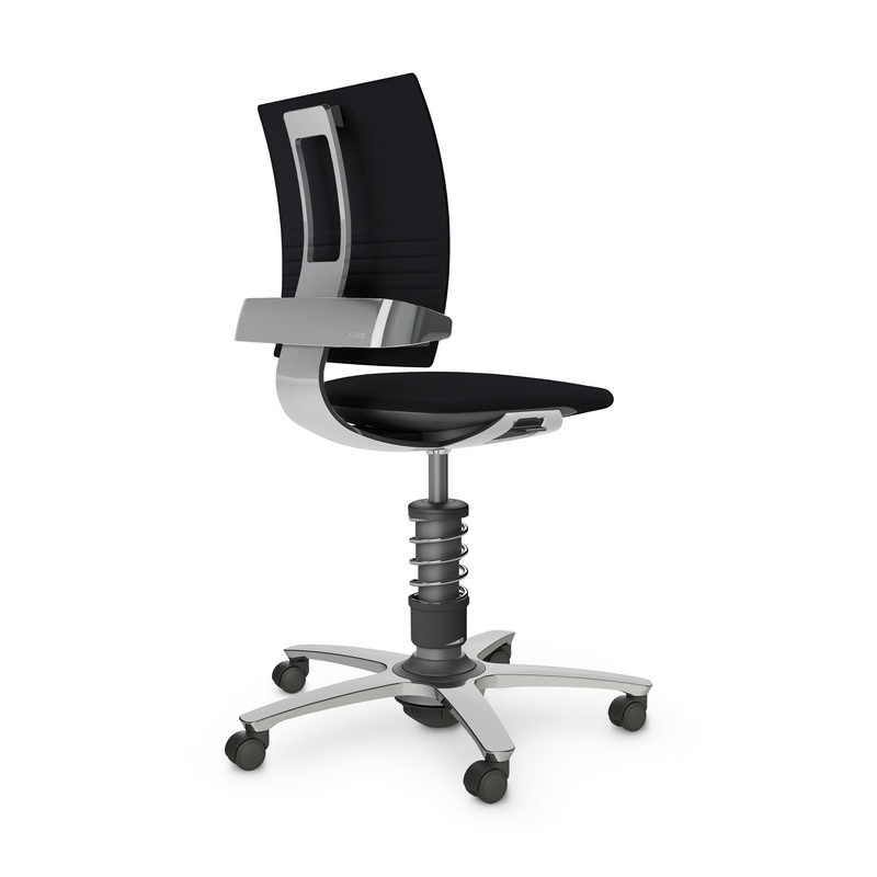 Image of nv without armrests, Black/High-gloss polished, New, Ergonomic chair - ideal for flexible working