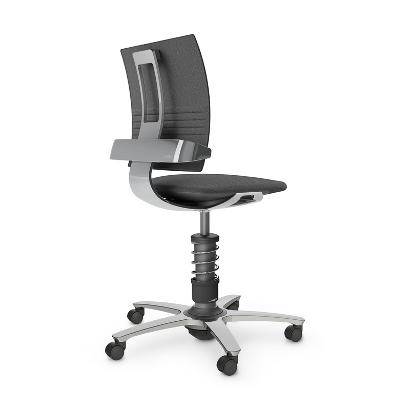 Image of nv without armrests, Gray/High-gloss polished, New, Ergonomic chair - ideal for flexible working