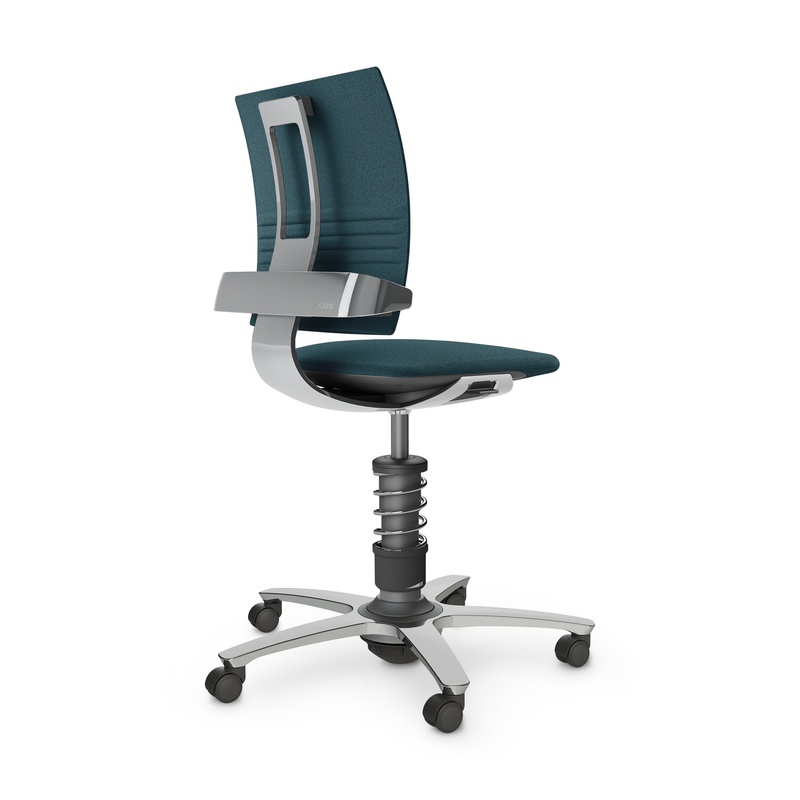 Image of nv without armrests, Blue/High-gloss polished, New, Ergonomic chair - ideal for flexible working