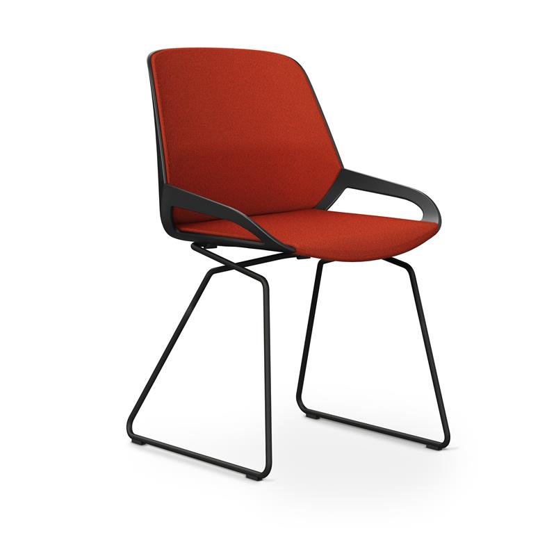 Image of Skid-base chair Aeris Numo Comfort Orange/Black without armrests, New - Comfortable seating