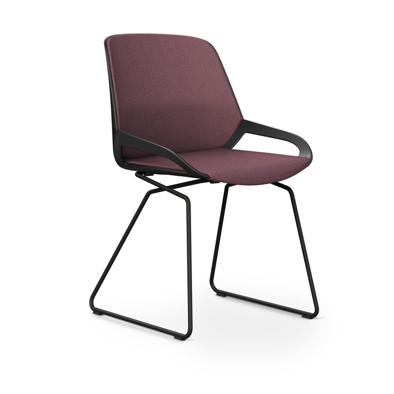 Image of Skid-base chair Aeris Numo Comfort Light violet/Black without armrests, New - Comfortable seating