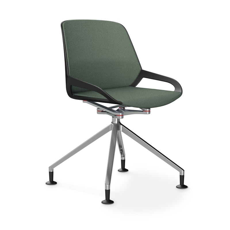 Image of Aeris Numo Comfort conference chair Light green/Black / chrome without armrests, New - Perfect for office and reception