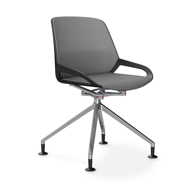 Image of Aeris Numo Comfort conference chair Light grey/Black / chrome without armrests, New - Perfect for office and reception