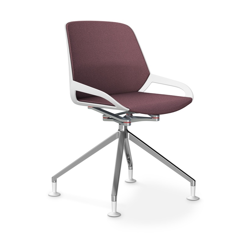Image of Aeris Numo Comfort conference chair Light violet/White / chrome without armrests, New - Perfect for office and reception