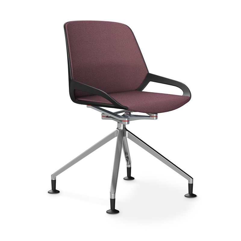 Image of Aeris Numo Comfort conference chair Light violet/Black / chrome without armrests, New - Perfect for office and reception