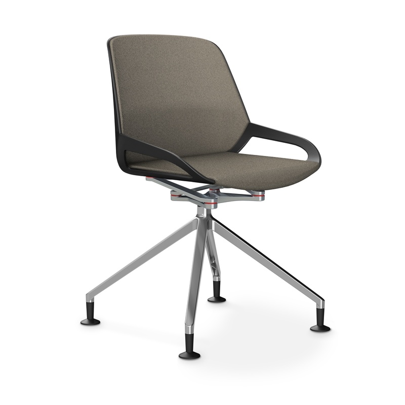 Image of Aeris Numo Comfort conference chair Beige/Black / chrome without armrests, New - Perfect for office and reception