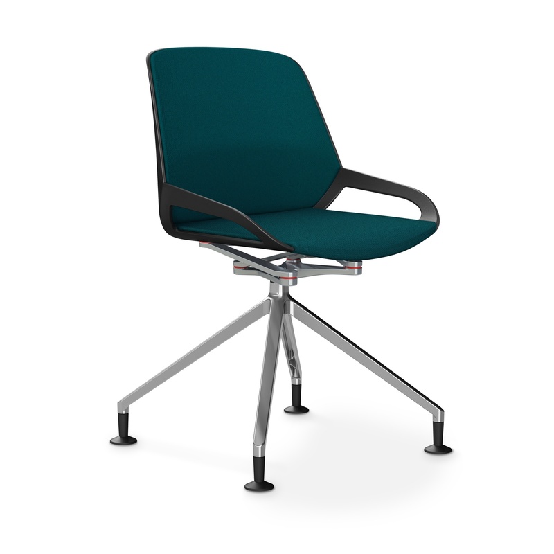 Image of Aeris Numo Comfort conference chair Petrol/Black / chrome without armrests, New - Perfect for office and reception