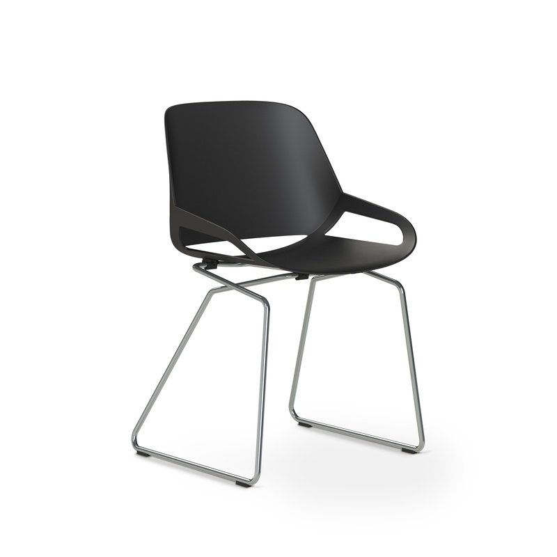 Image of Aeris Numo conference chair Black - chrome/None without armrests, New - Comfortable seating