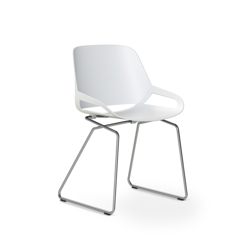 Image of Aeris Numo conference chair White - chrome/None without armrests, New - Comfortable seating