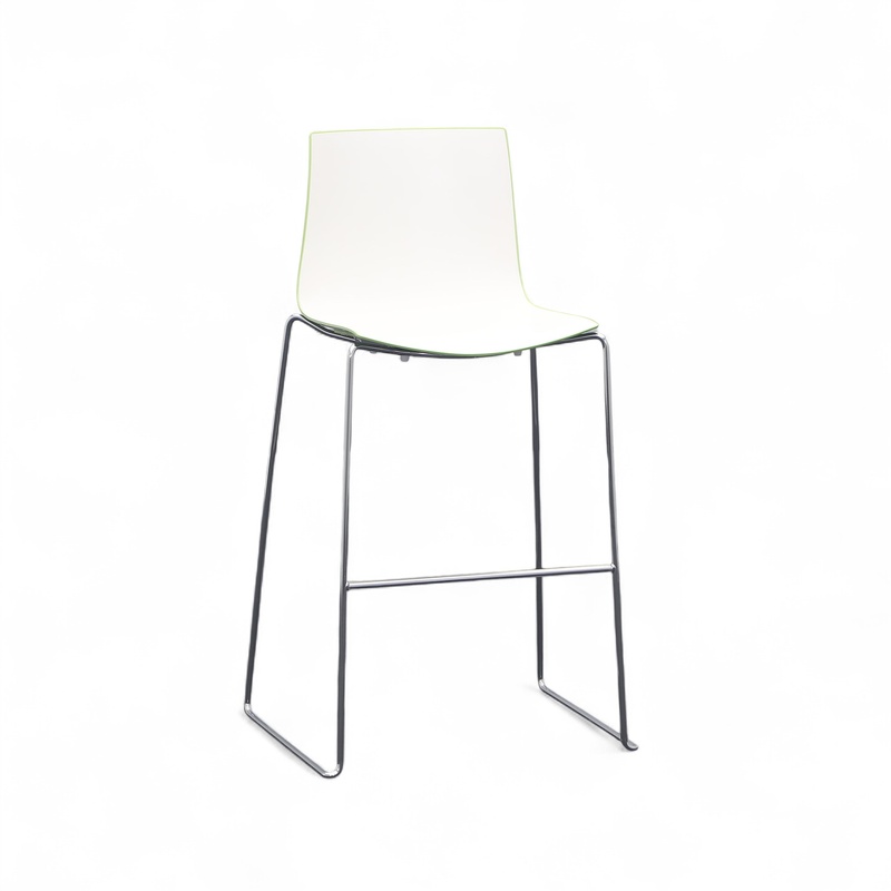 Image of Bar stool Arper Catifa 46, Green/Chrome-plated without armrests, Good, Counter stool - Practical & comfortable