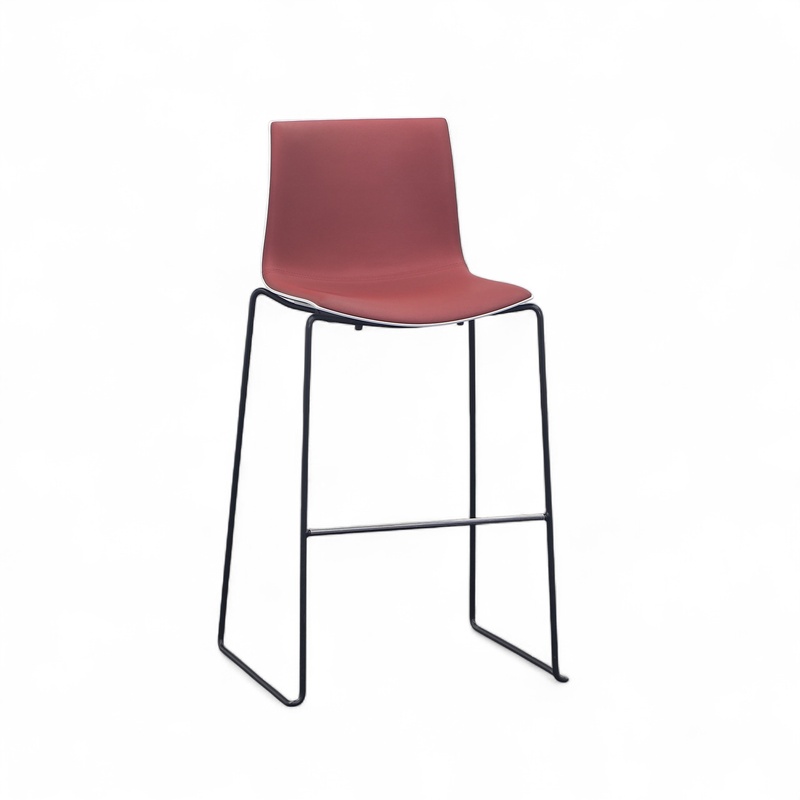 Image of Bar stool Arper Catifa, Red/Black without armrests, Good, Counter stool - Practical & comfortable