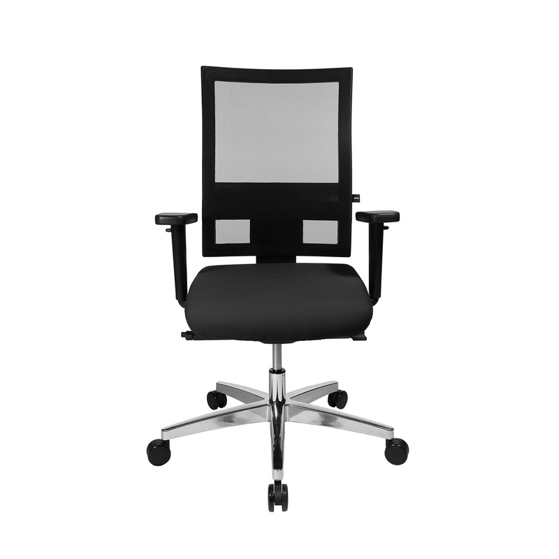 Image of Office chair Topstar Profi Net with 1D armrests, Black/Chrome-plated, New, Ergonomic chair - ideal for flexible working