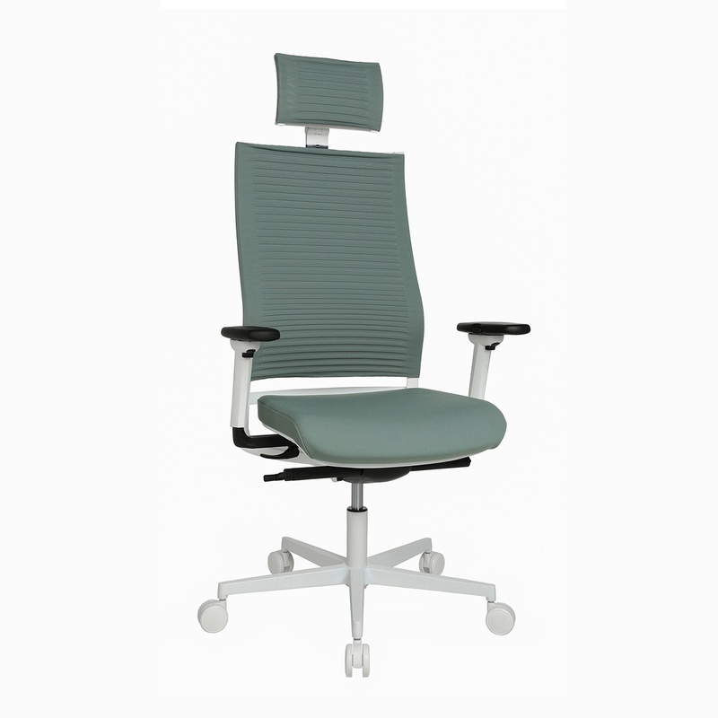 Image of Office chair Topstar Sitness Life 80 with 1D armrests, Green/White, New, Ergonomic chair - ideal for flexible working