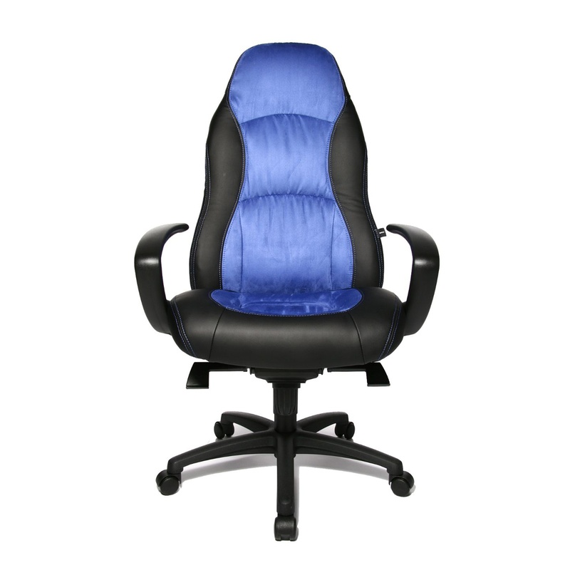 Image of Office chair Topstar Speed Chair with fixed armrests, Blue/Black, New, Ergonomic chair - ideal for flexible working