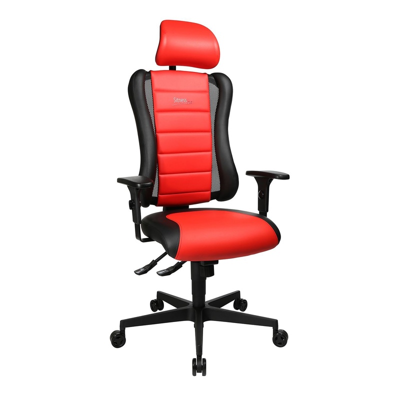 Image of Office chair Topstar Sitness Racer RS with 1D armrests, Red/Black, New, Ergonomic chair - ideal for flexible working
