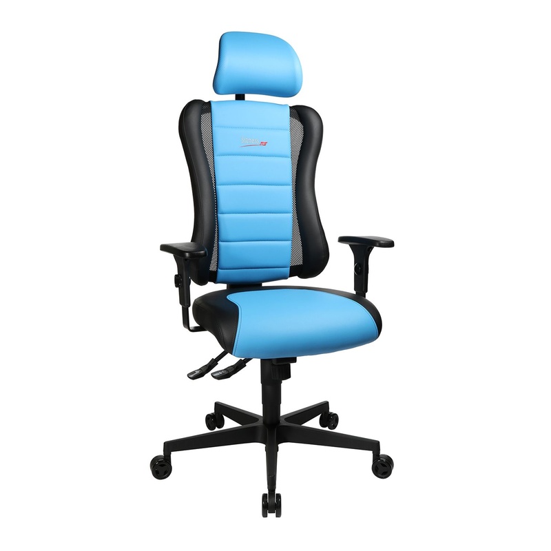 Image of Office chair Topstar Sitness Racer RS with 1D armrests, Blue/Black, New, Ergonomic chair - ideal for flexible working