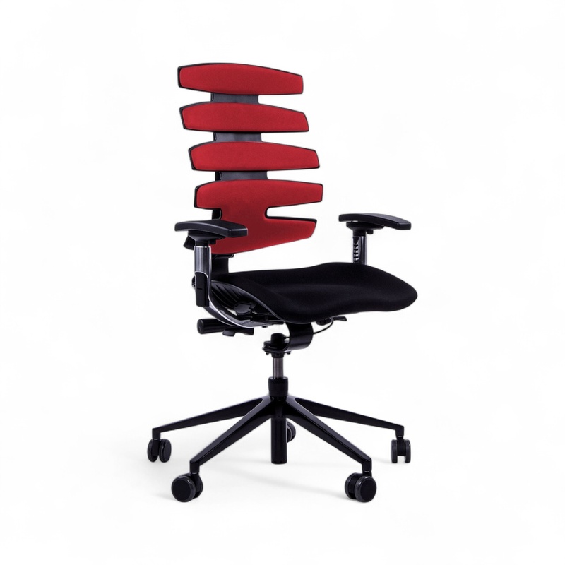 Image of Office chair SitagWave with 3D armrests, Red/Black, New, Ergonomic chair - ideal for flexible working