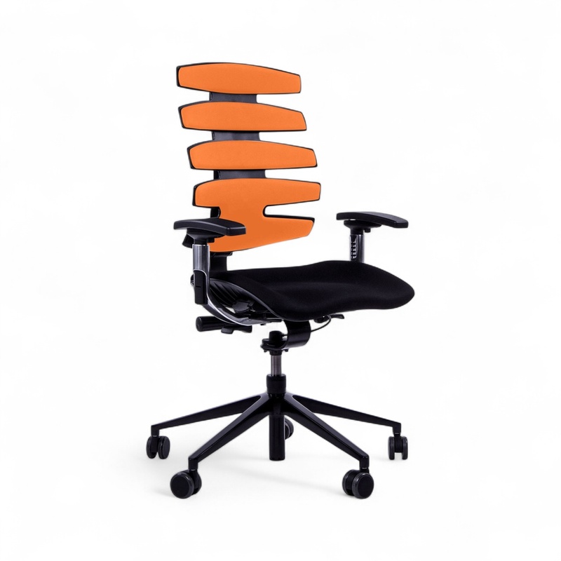 Image of Office chair SitagWave with 3D armrests, Orange/Black, New, Ergonomic chair - ideal for flexible working