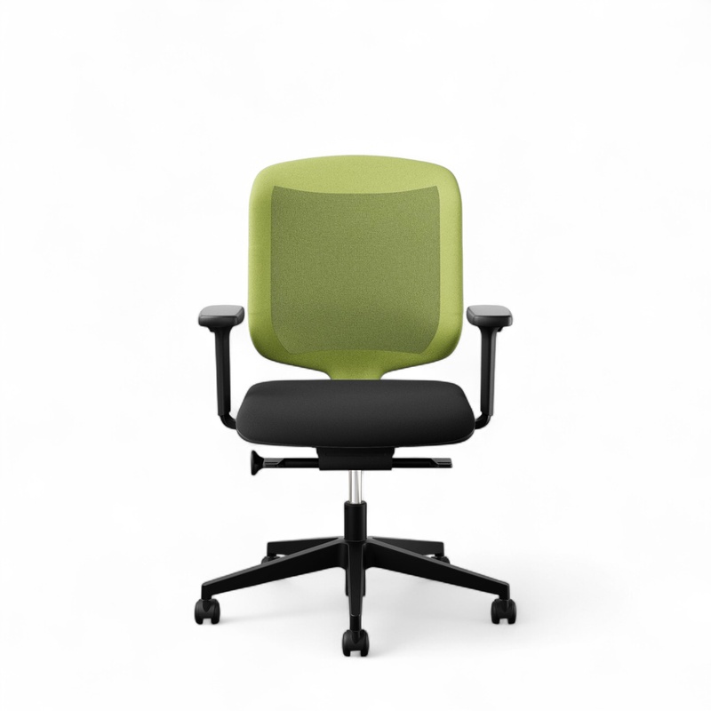 Image of Giroflex 434 Chair 2 Go office chair with 1D armrests, Green/Black, New, Ergonomic chair - ideal for flexible working
