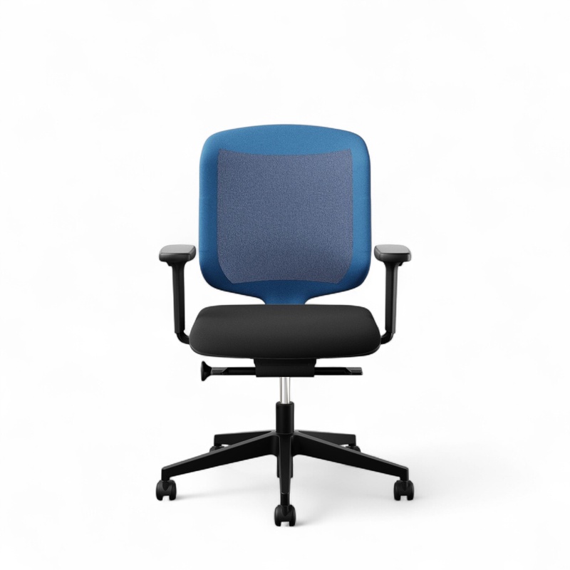 Image of Giroflex 434 Chair 2 Go office chair with 1D armrests, Blue/Black, New, Ergonomic chair - ideal for flexible working