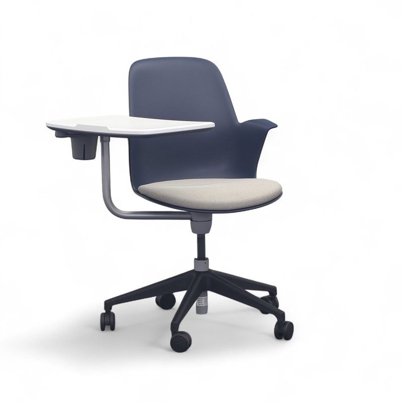 Image of Other conference chairs Steelcase with fixed armrests, Blue/Black, Good - Ergonomic & height-adjustable