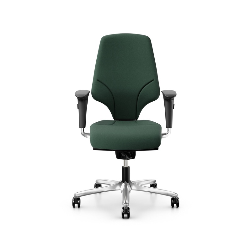 Image of Office swivel chair Giroflex 64-3578 with 4D armrests, Dark green/Chrome-plated, New, Ergonomic chair - ideal for flexible working