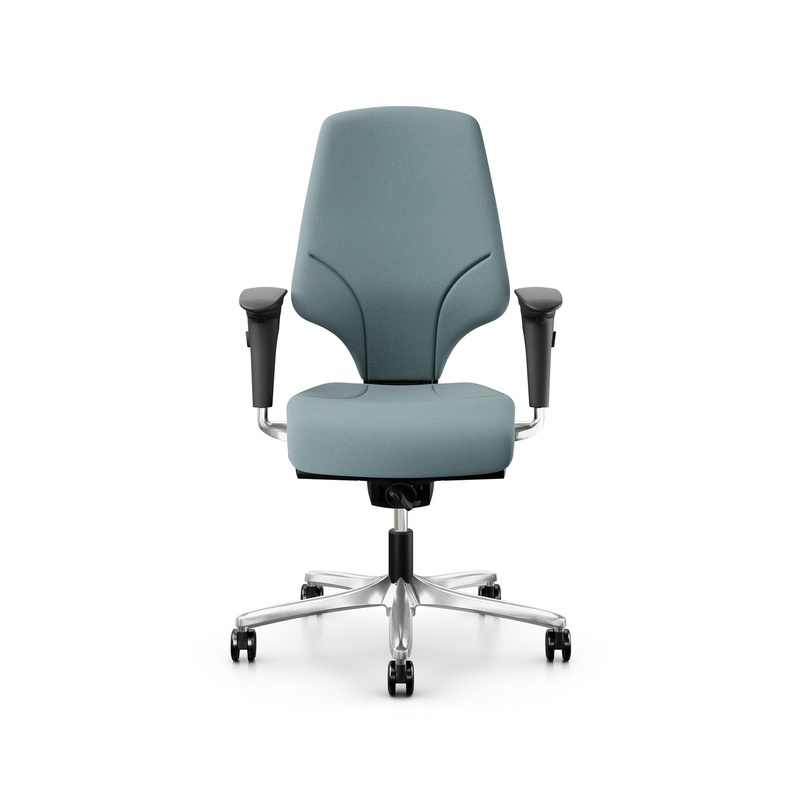 Image of Office swivel chair Giroflex 64-3578 with 4D armrests, Light blue/Chrome-plated, New, Ergonomic chair - ideal for flexible working