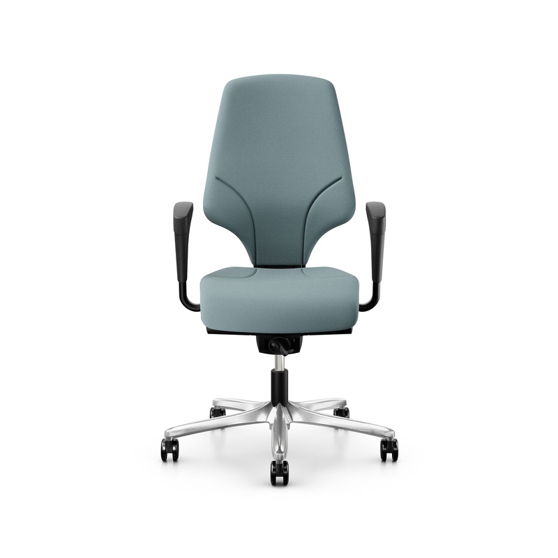 Image of Office swivel chair Giroflex 64-3578 with 1D armrests, Light blue/Chrome-plated, New, Ergonomic chair - ideal for flexible working