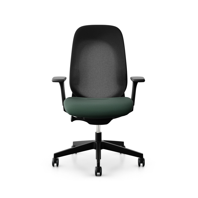 Image of Giroflex office chair 40-4049 with 3D armrests, Dark green/Black, New, Ergonomic chair - ideal for flexible working