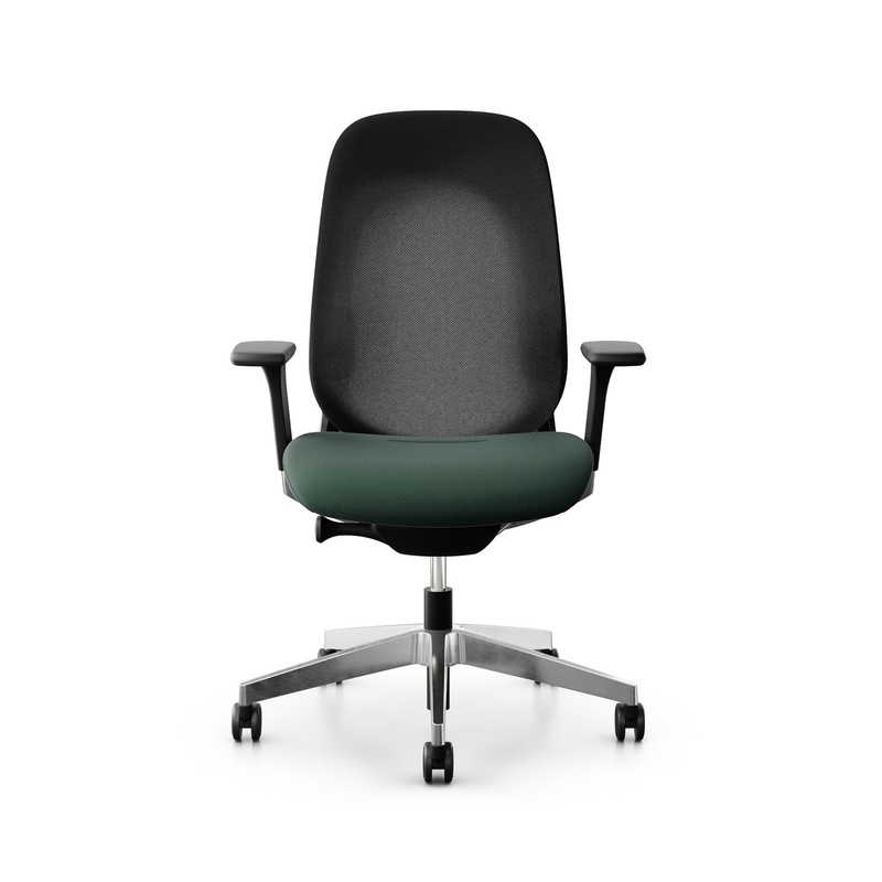 Image of Giroflex office chair 40-4049 with 3D armrests, Dark green/Chrome-plated, New, Ergonomic chair - ideal for flexible working