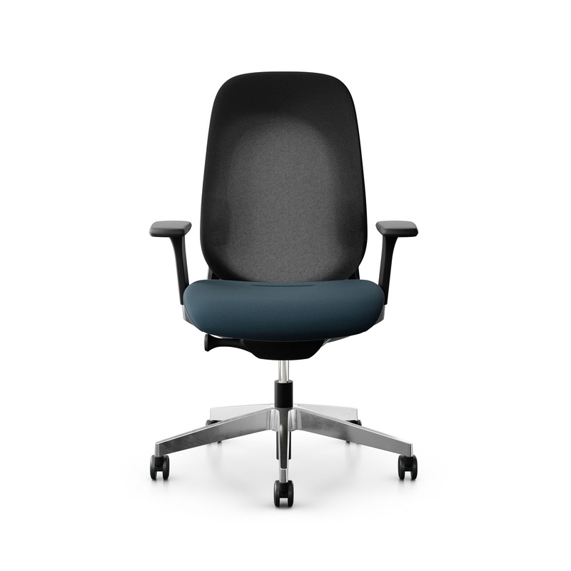 Image of Giroflex office chair 40-4049 with 3D armrests, Blue/Chrome-plated, New, Ergonomic chair - ideal for flexible working