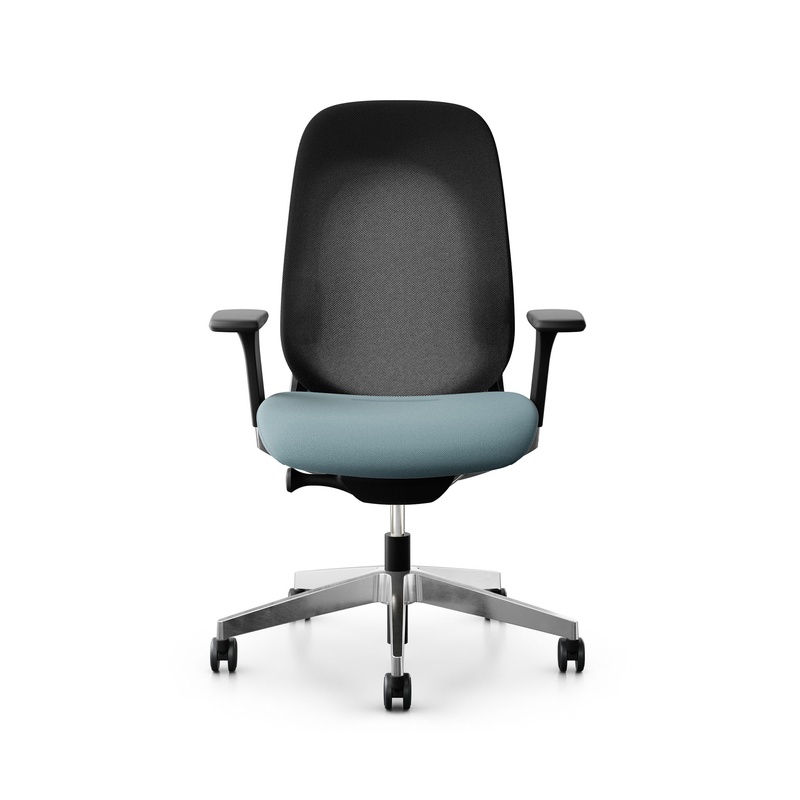 Image of Giroflex office chair 40-4049 with 3D armrests, Light blue/Chrome-plated, New, Ergonomic chair - ideal for flexible working