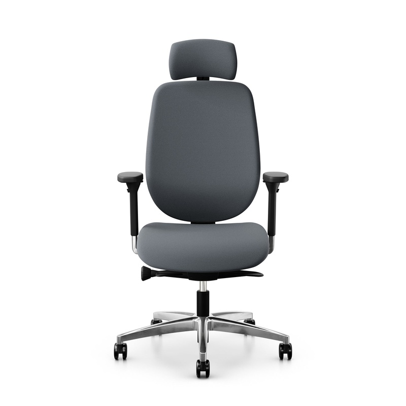 Image of Giroflex 353 office chair with headrest & with 4D armrests Gray/Chrome-plated, New, Ergonomic chair - ideal for flexible working