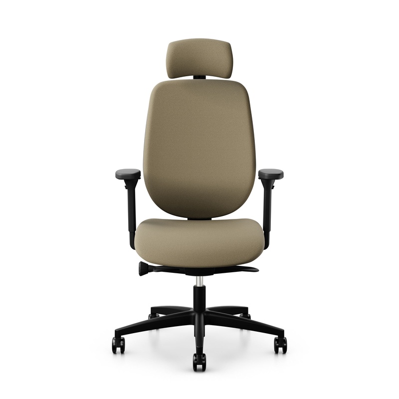 Image of Giroflex 353 office chair with headrest & with 4D armrests Light brown/Black, New, Ergonomic chair - ideal for flexible working